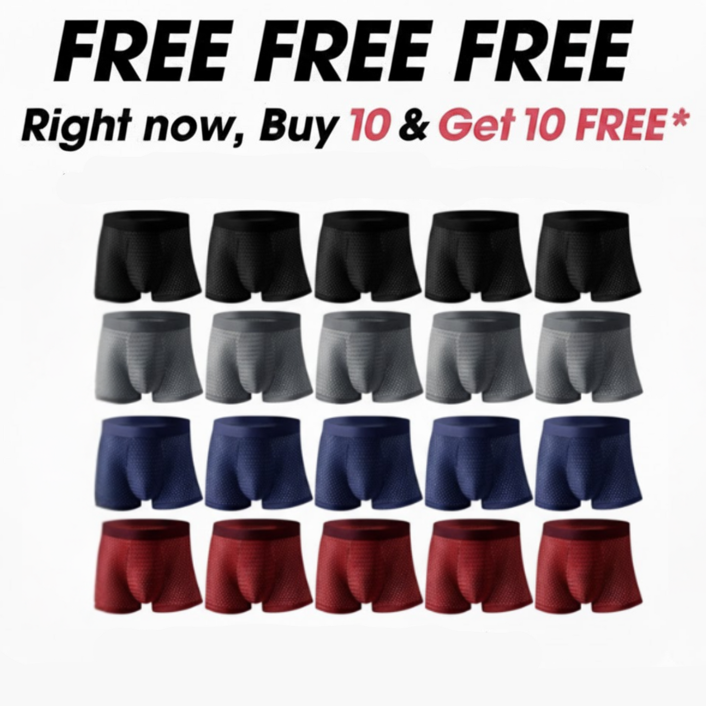 10-PACK Bamboo Fibre Boxer Shorts