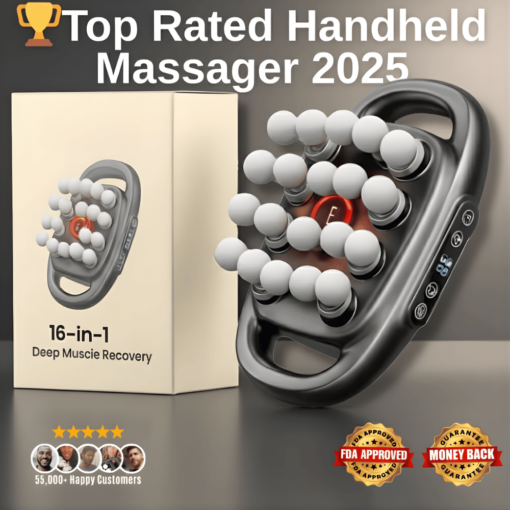 16 Head Massager — Deep Tissue with 30 Levels & 30 Modes